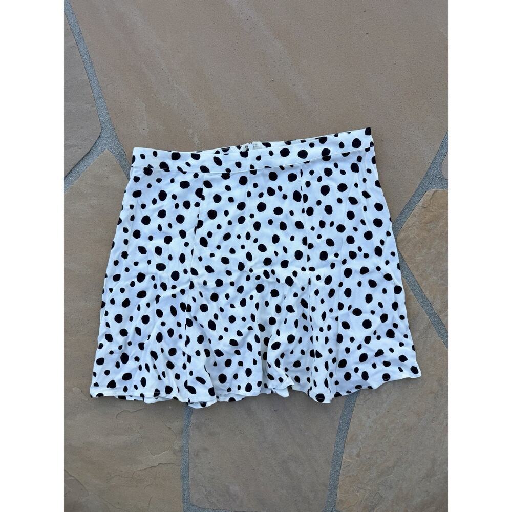 Reformation Flounce Skirt Womens Black Ivory Mini Sz 12 Lightweight